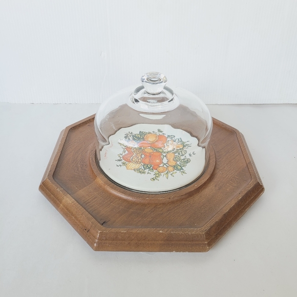 GOODWOOD crackers and cheese wooden platter with glass dome - Picture 5 of 8